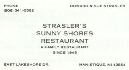 Sunny Shores Restaurant (Straslers Sunny Shores Restaurant) - 1990 Yearbook Ad